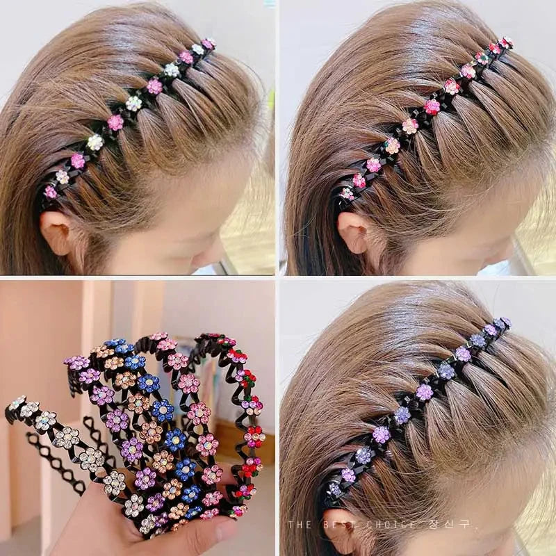 Nova Faixa de Cabelo Antiderrapante com Strass